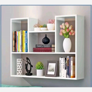 شلف و قفسه دکوری دیواری MDF مدل کتابخانه مدرن