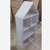 کتابخانه کودک طرح کلبه | استند عروسک و کتاب MDF