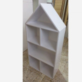 کتابخانه کودک طرح کلبه | استند عروسک و کتاب MDF