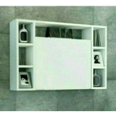 میز لپ تاپ دیواری تاشو کتابخانهدار MDF مدل BF117