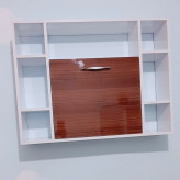 میز لپ تاپ دیواری تاشو کتابخانهدار MDF مدل BF117