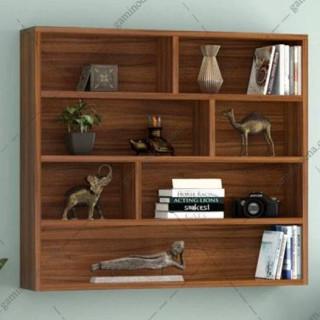 کتابخانه دیواری MDF مدل کارینا | شلف دیواری مدرن چند طبقه