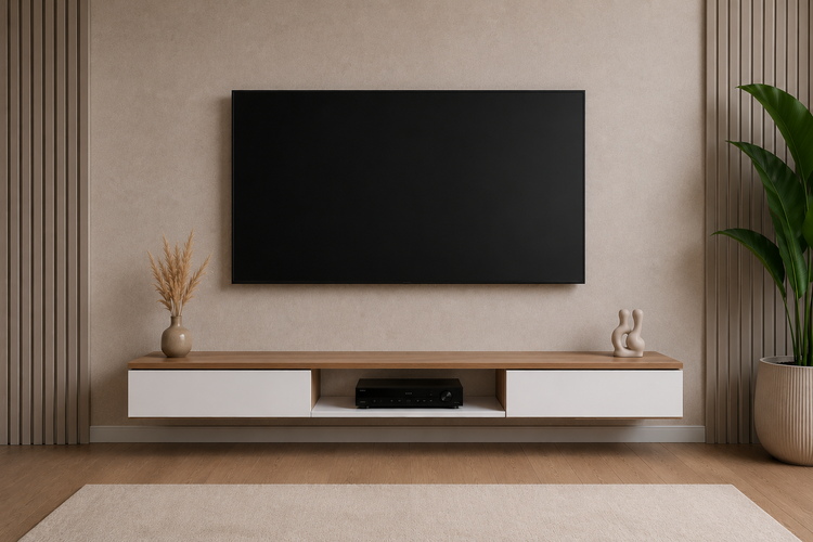 میز تلویزیون دیواری MDF مدل داشبوردی مدرن