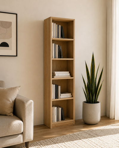 کتابخانه ایستاده ۵ طبقه MDF مدل مدرن