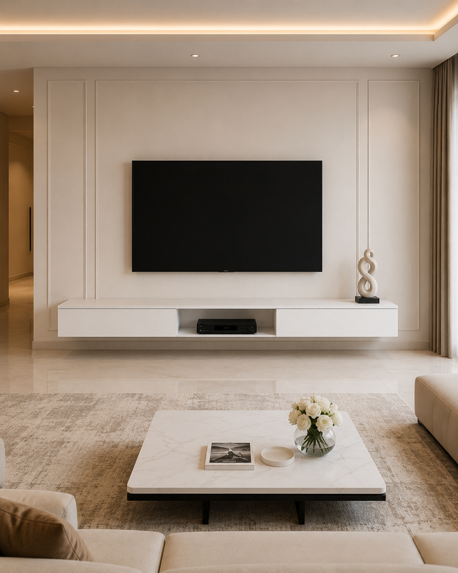 میز تلویزیون دیواری MDF مدل داشبوردی مدرن